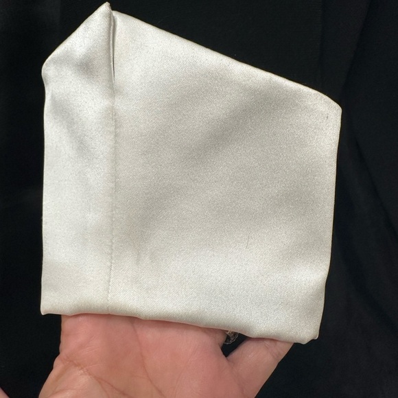 Vtg 80’s Daniela by Neicy’s Skirt Suit Black White Satin Rhinestone Lapel Sz 16 - Picture 6 of 14